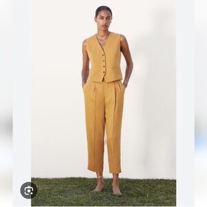 Zara Mustard Yellow Vest and Pants Set